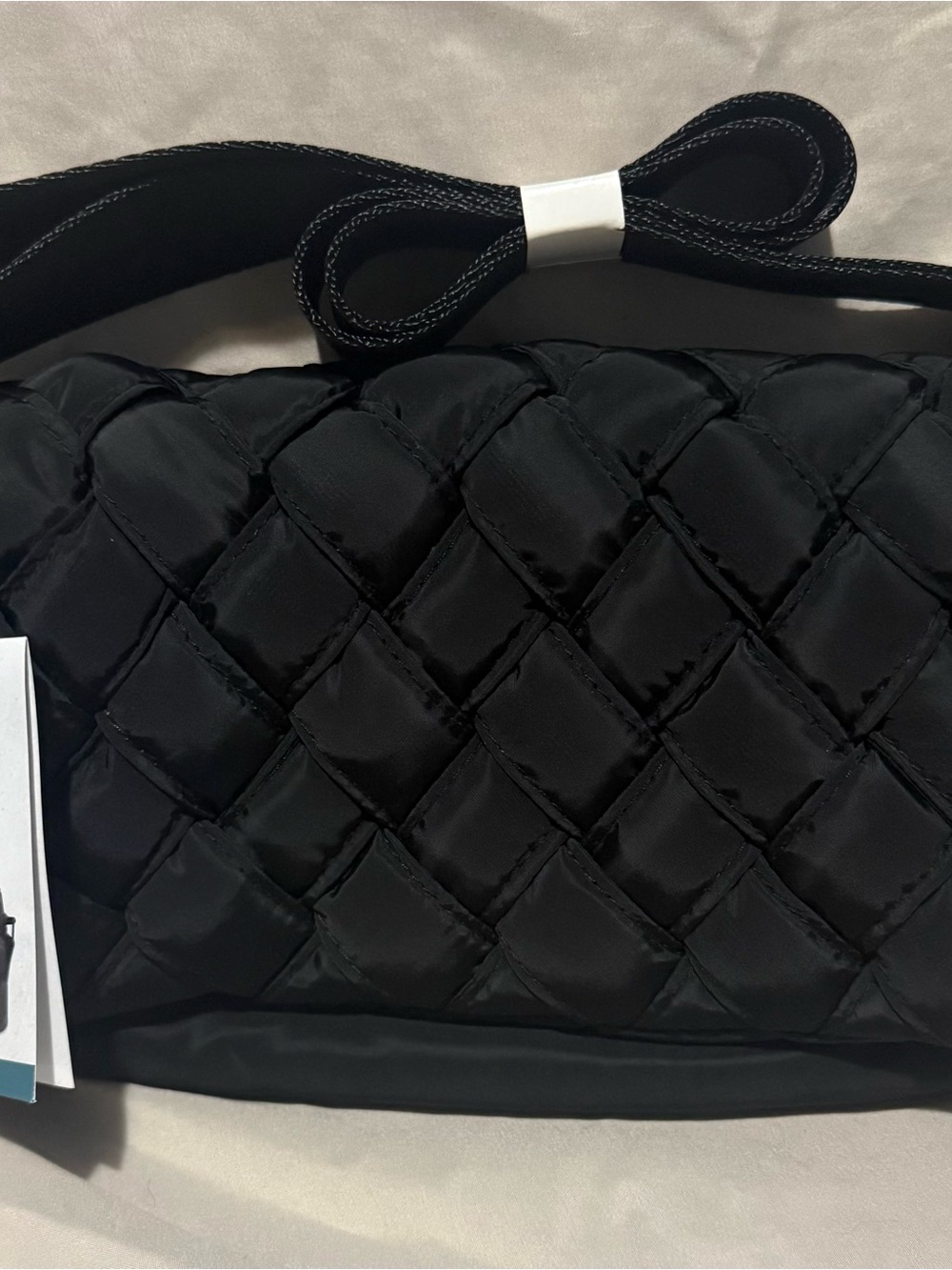 Quilted Black Crossbody Bag with Adjustable Strap